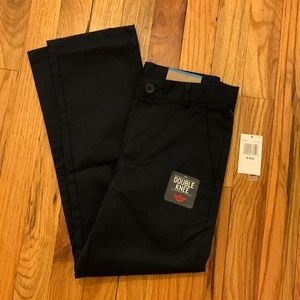 NWT Navy blue Dockers pants Sz 8 Reg, stretch, double knee, adjustable waist